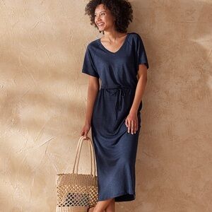 Linen Jersey Caftan, GREY, XS/S, EUC